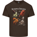 Octopus Species Scuba Diving Ocean Mens Cotton T-Shirt Tee Top Dark Chocolate