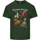 Octopus Species Scuba Diving Ocean Mens Cotton T-Shirt Tee Top Forest Green