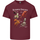 Octopus Species Scuba Diving Ocean Mens Cotton T-Shirt Tee Top Maroon