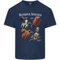 Octopus Species Scuba Diving Ocean Mens Cotton T-Shirt Tee Top Navy Blue