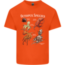 Octopus Species Scuba Diving Ocean Mens Cotton T-Shirt Tee Top Orange
