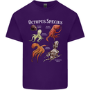 Octopus Species Scuba Diving Ocean Mens Cotton T-Shirt Tee Top Purple