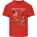 Octopus Species Scuba Diving Ocean Mens Cotton T-Shirt Tee Top Red