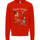 Octopus Species Scuba Diving Ocean Mens Sweatshirt Jumper Bright Red