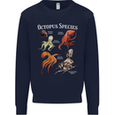 Octopus Species Scuba Diving Ocean Mens Sweatshirt Jumper Navy Blue