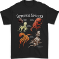 Octopus Species Scuba Diving Ocean Mens T-Shirt 100% Cotton Black