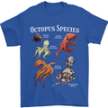 Octopus Species Scuba Diving Ocean Mens T-Shirt 100% Cotton Royal Blue
