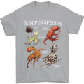 Octopus Species Scuba Diving Ocean Mens T-Shirt 100% Cotton Sports Grey