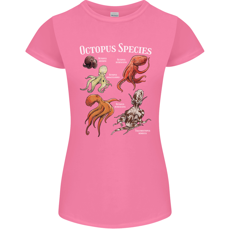 Octopus Species Scuba Diving Ocean Womens Petite Cut T-Shirt Azalea