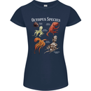 Octopus Species Scuba Diving Ocean Womens Petite Cut T-Shirt Navy Blue
