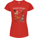 Octopus Species Scuba Diving Ocean Womens Petite Cut T-Shirt Red