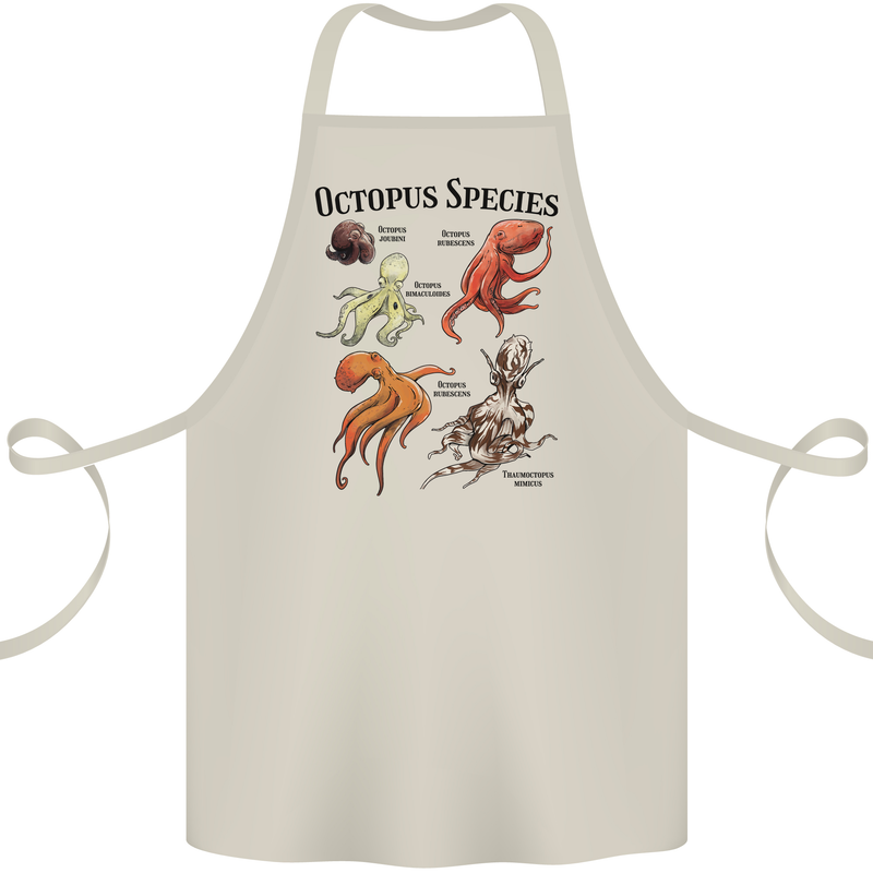 Octopus Species Sealife Scuba Diving Cotton Apron 100% Organic Natural