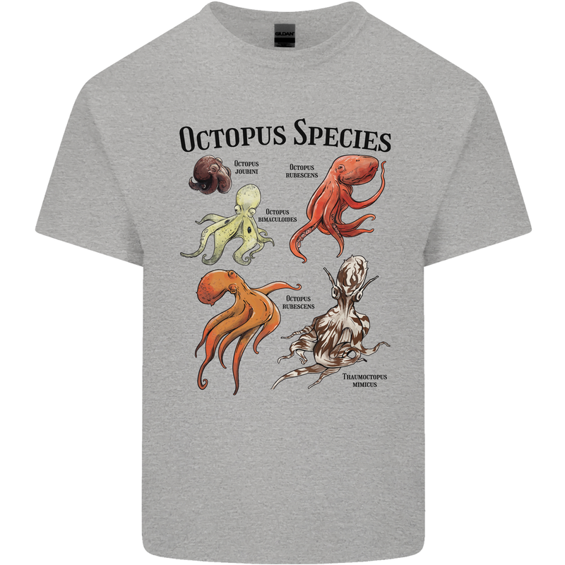 Octopus Species Sealife Scuba Diving Kids T-Shirt Childrens Sports Grey