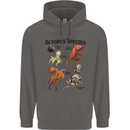 Octopus Species Sealife Scuba Diving Mens 80% Cotton Hoodie Charcoal