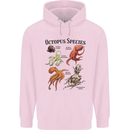 Octopus Species Sealife Scuba Diving Mens 80% Cotton Hoodie Light Pink