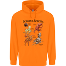Octopus Species Sealife Scuba Diving Mens 80% Cotton Hoodie Orange