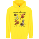 Octopus Species Sealife Scuba Diving Mens 80% Cotton Hoodie Yellow