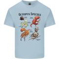 Octopus Species Sealife Scuba Diving Mens Cotton T-Shirt Tee Top Light Blue