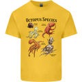 Octopus Species Sealife Scuba Diving Mens Cotton T-Shirt Tee Top Yellow
