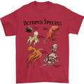 Octopus Species Sealife Scuba Diving Mens T-Shirt 100% Cotton Red