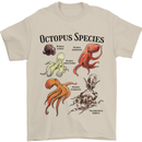 Octopus Species Sealife Scuba Diving Mens T-Shirt 100% Cotton Sand