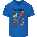 Octopus Species Sealife Scuba Diving Mens V-Neck Cotton T-Shirt Royal Blue