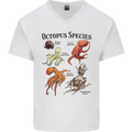 Octopus Species Sealife Scuba Diving Mens V-Neck Cotton T-Shirt White