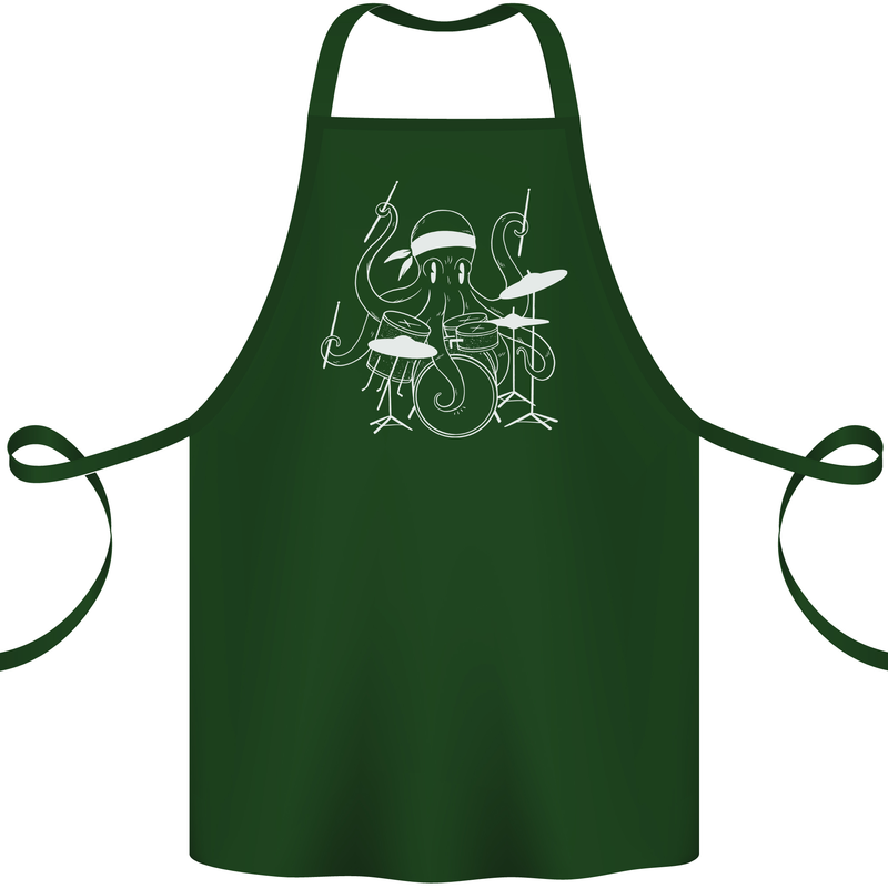 Octoput Drummer Rock Band Drumming Drum Cotton Apron 100% Organic Forest Green