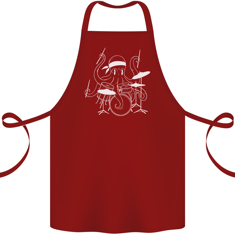 Octoput Drummer Rock Band Drumming Drum Cotton Apron 100% Organic Maroon