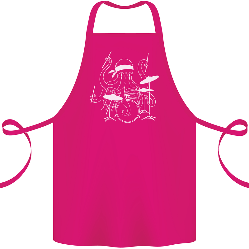Octoput Drummer Rock Band Drumming Drum Cotton Apron 100% Organic Pink