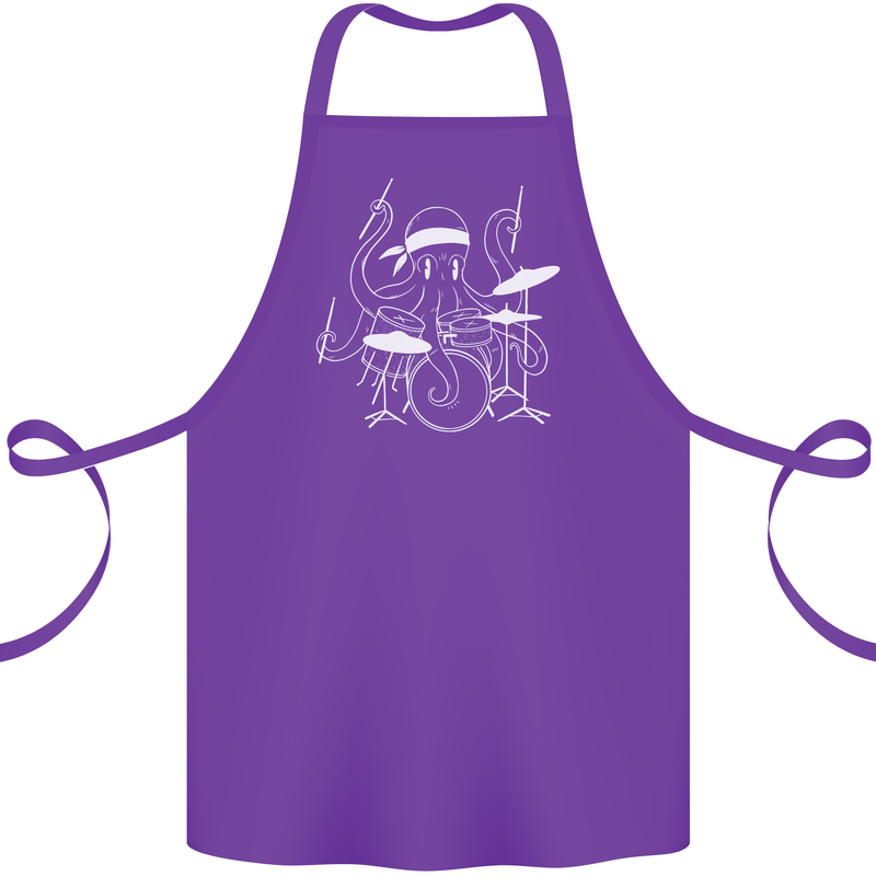 Octoput Drummer Rock Band Drumming Drum Cotton Apron 100% Organic Purple