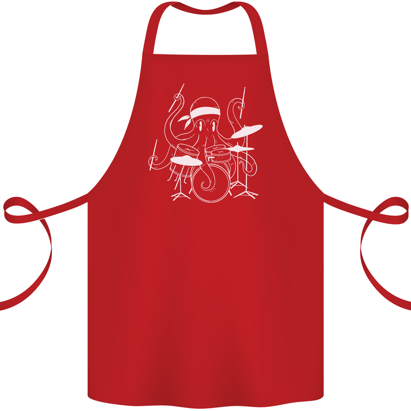 Octoput Drummer Rock Band Drumming Drum Cotton Apron 100% Organic Red