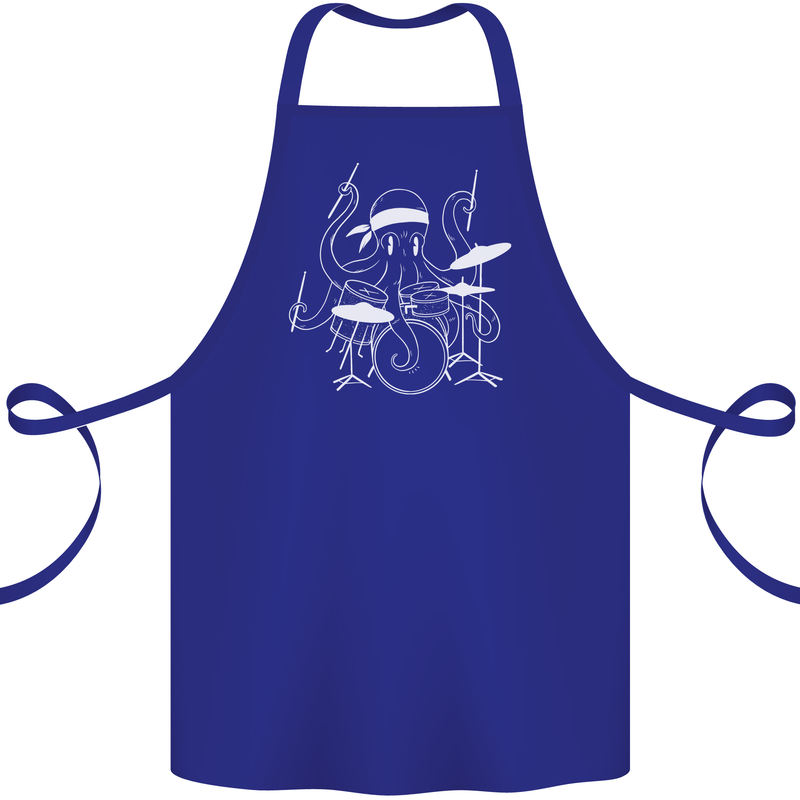 Octoput Drummer Rock Band Drumming Drum Cotton Apron 100% Organic Royal Blue