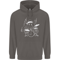 Octoput Drummer Rock Band Drumming Drum Mens 80% Cotton Hoodie Charcoal