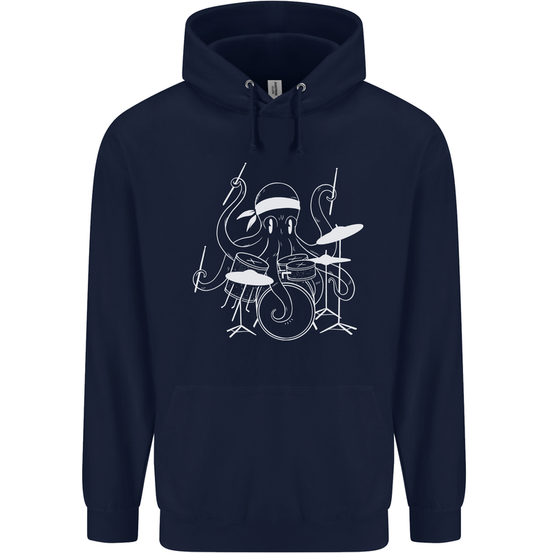 Octoput Drummer Rock Band Drumming Drum Mens 80% Cotton Hoodie Navy Blue
