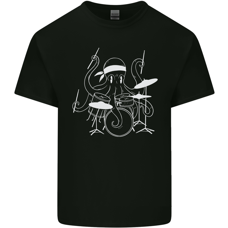 Octoput Drummer Rock Band Drumming Drum Mens Cotton T-Shirt Tee Top Black