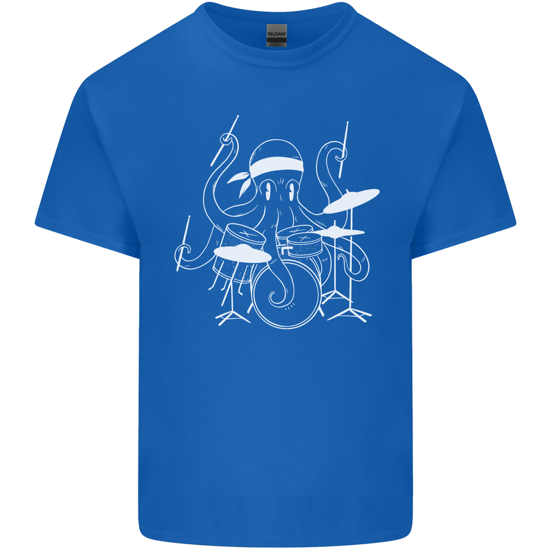 Octoput Drummer Rock Band Drumming Drum Mens Cotton T-Shirt Tee Top Royal Blue