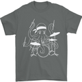 Octoput Drummer Rock Band Drumming Drum Mens T-Shirt 100% Cotton Charcoal