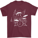Octoput Drummer Rock Band Drumming Drum Mens T-Shirt 100% Cotton Maroon