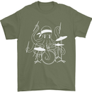 Octoput Drummer Rock Band Drumming Drum Mens T-Shirt 100% Cotton Military Green