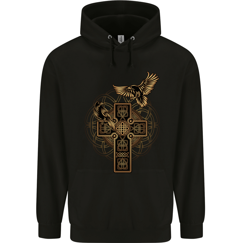 Odin Celtic Raven Viking Thor Ragnar Norse Childrens Kids Hoodie Black
