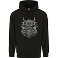 Odin Norse God With Skulls and Crows Viking Mens 80% Cotton Hoodie Black