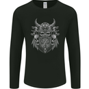 Odin Norse God With Skulls and Crows Viking Mens Long Sleeve T-Shirt Black