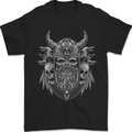 Odin Norse God With Skulls and Crows Viking Mens T-Shirt 100% Cotton Black