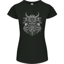 Odin Norse God With Skulls and Crows Viking Womens Petite Cut T-Shirt Black