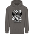 Odin Valhalla Viking Warrior Mens 80% Cotton Hoodie Charcoal