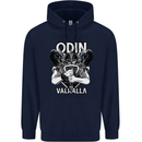 Odin Valhalla Viking Warrior Mens 80% Cotton Hoodie Navy Blue