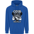 Odin Valhalla Viking Warrior Mens 80% Cotton Hoodie Royal Blue