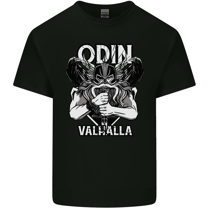 Odin Valhalla Viking Warrior Mens Cotton T-Shirt Tee Top Black