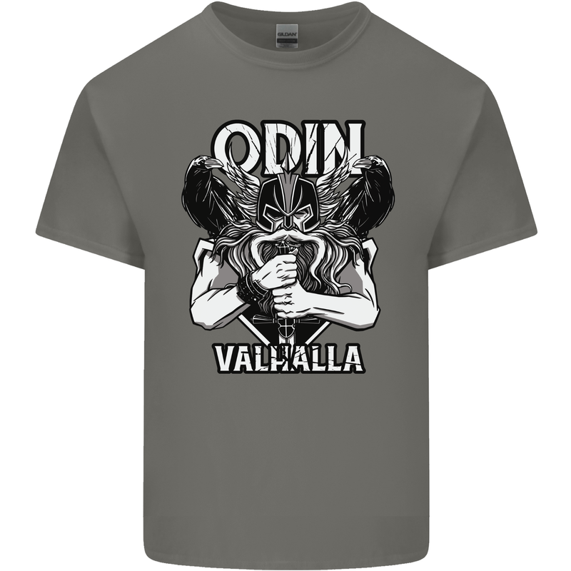 Odin Valhalla Viking Warrior Mens Cotton T-Shirt Tee Top Charcoal